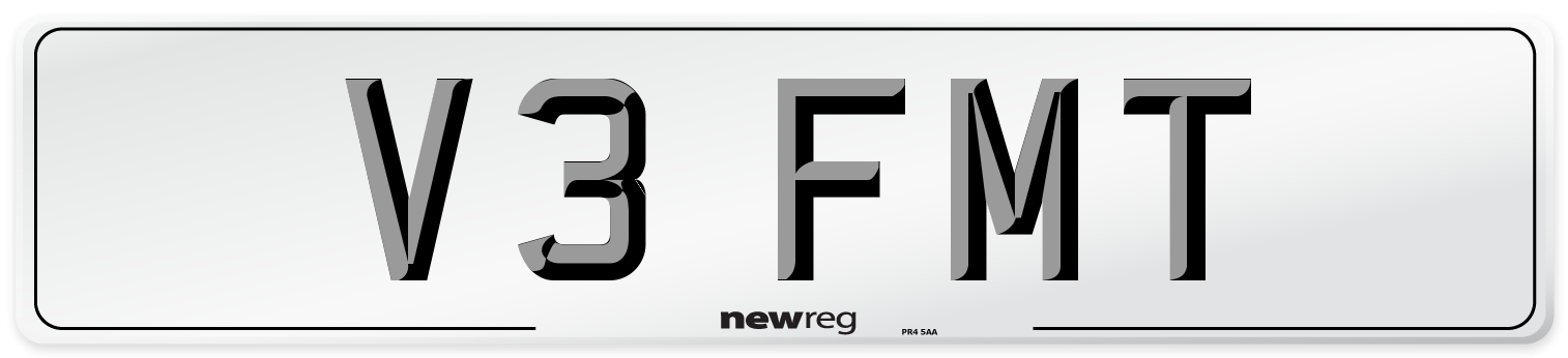 V3 FMT Number Plate from New Reg